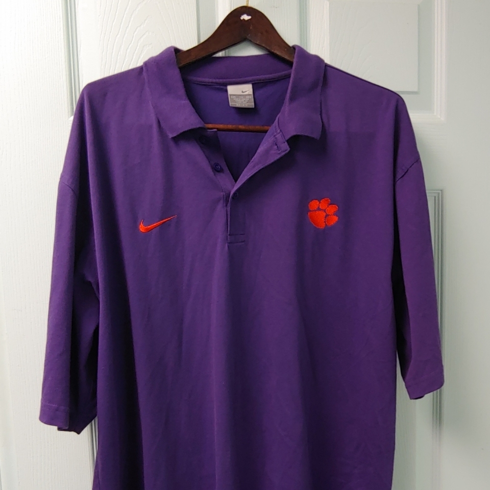 Nike DRI FIT Clemson Tigers Short Sleeve Polo. XXL
